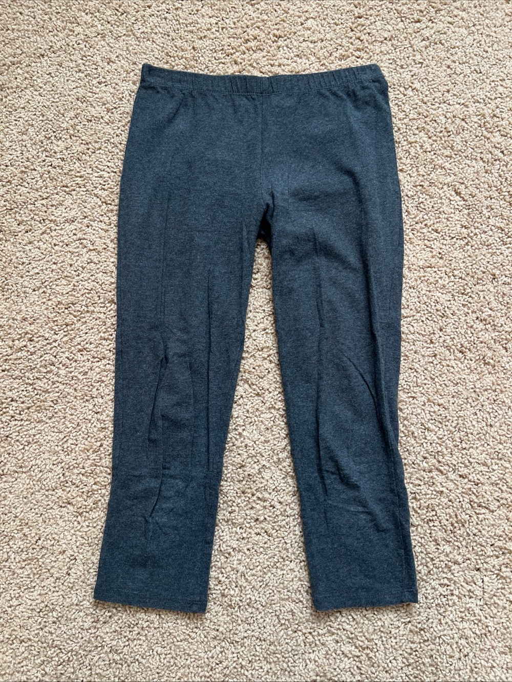 Ambiance Apparel Charcoal Grey Capri length Basic Cotton Leggings Size Small